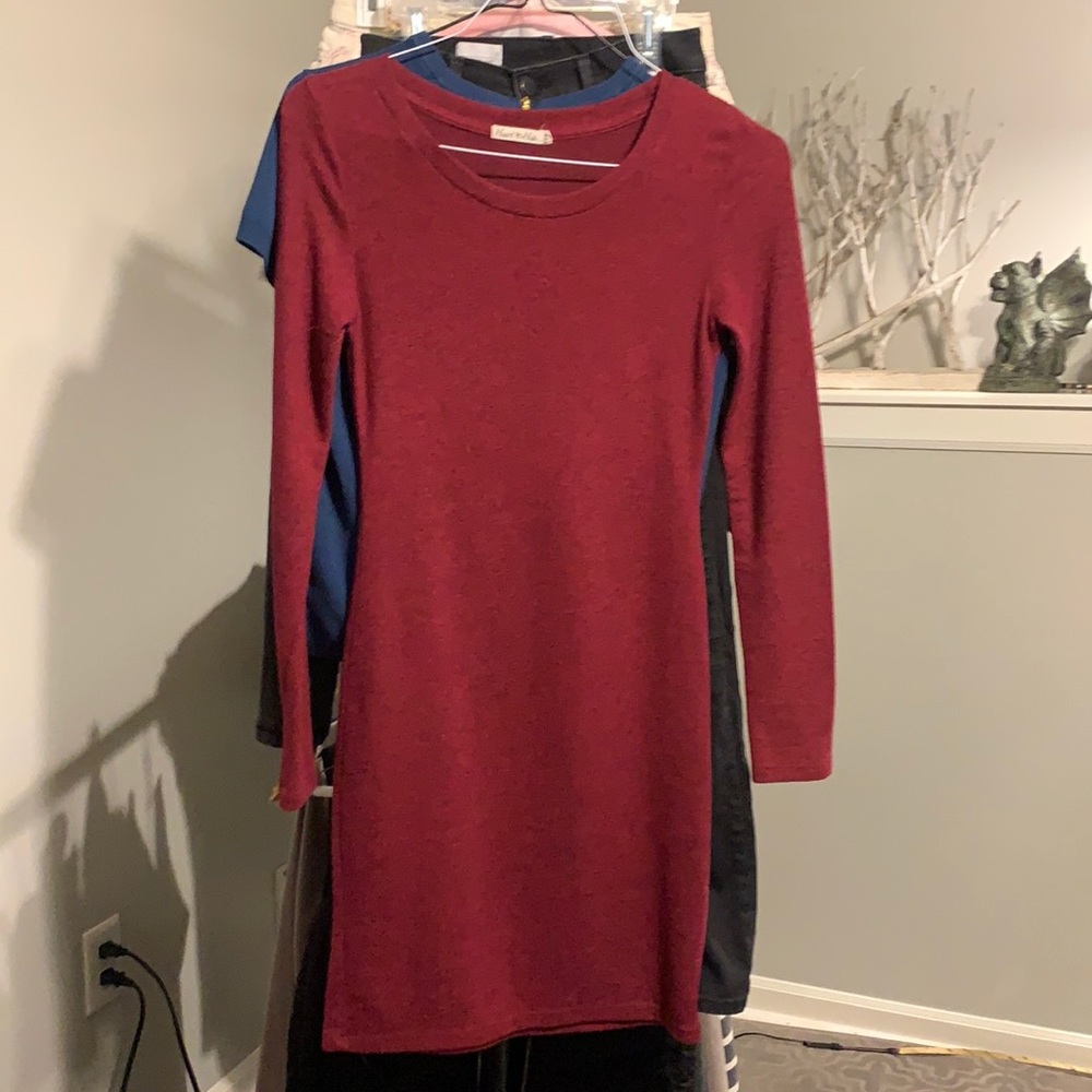 Heart & Hips Maroon sweater dress S
